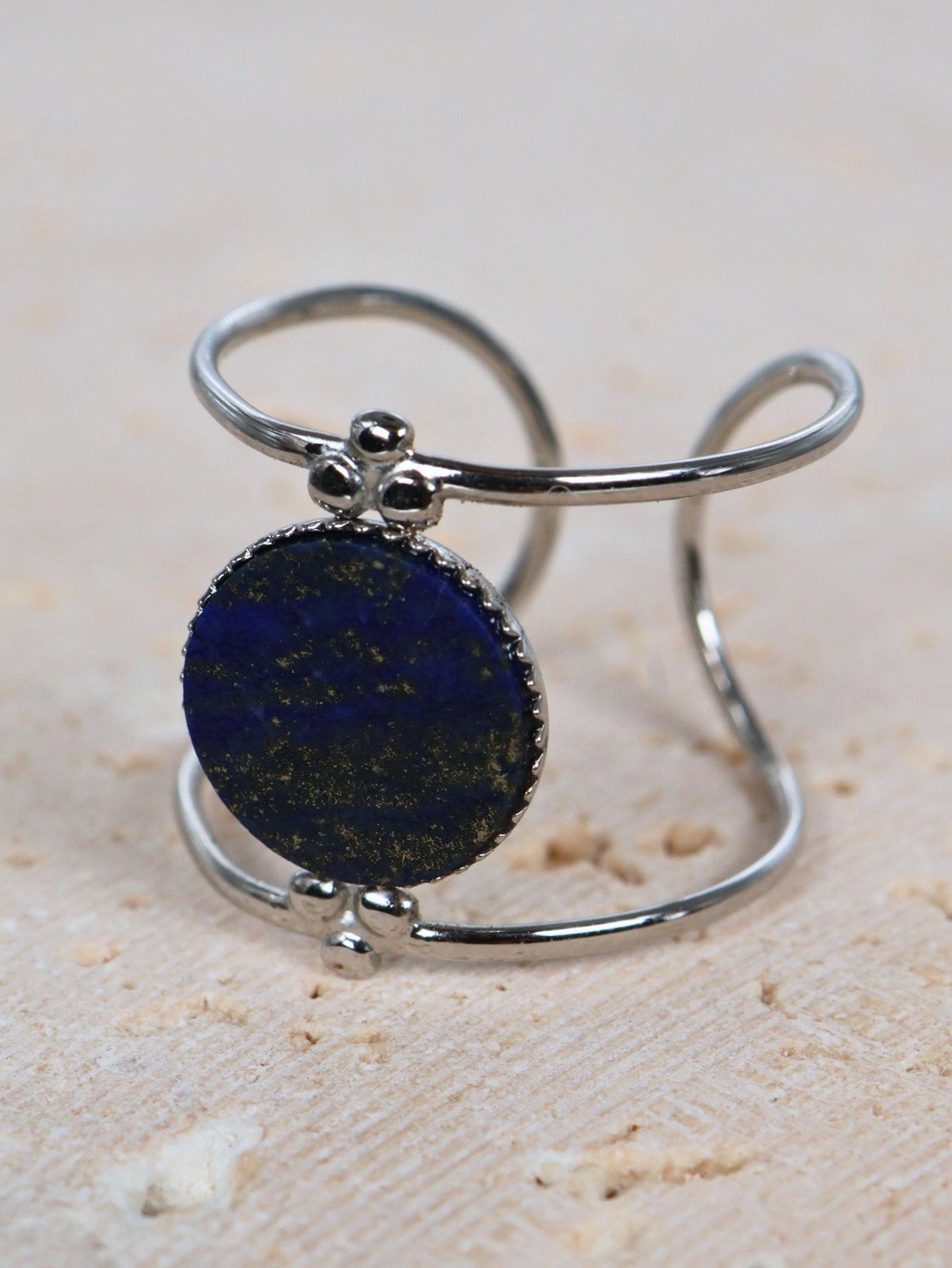 Amalfi Lapis Lazuli Silver ring — natural stone | NOEVAH
