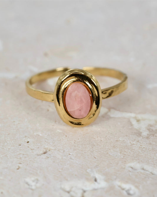 Amalya Rhodochrosite ring — natural stone | NOEVAH