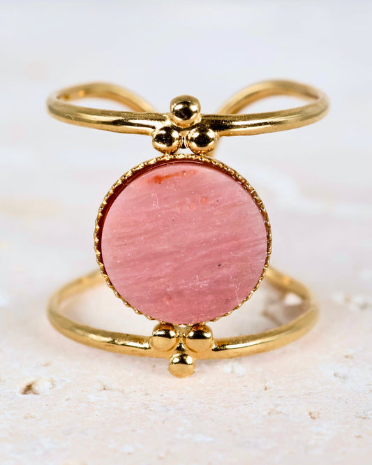 Amalfi Rhodochrosite ring — natural stone | NOEVAH