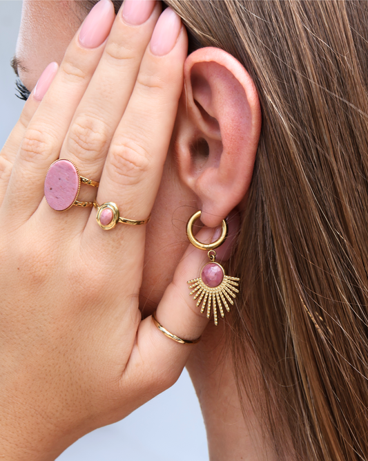 Hakone Rhodochrosite ring — natural stone | NOEVAH