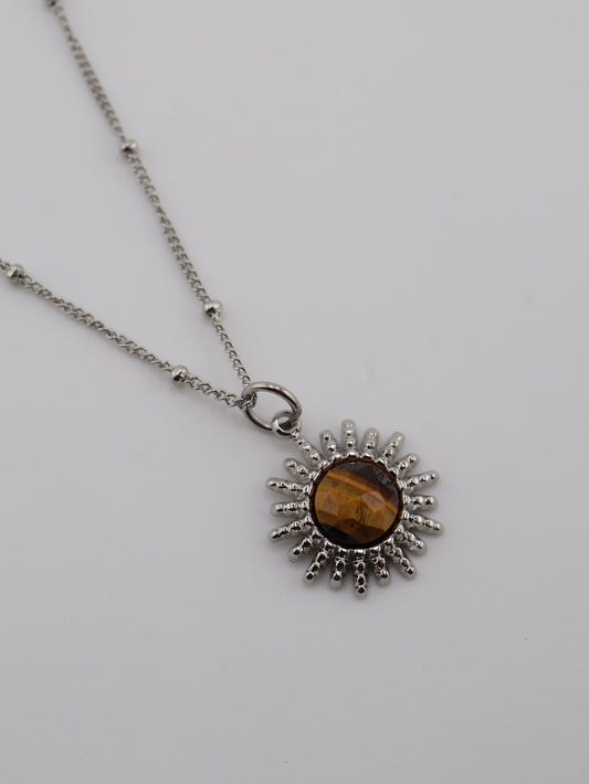 Samira Tiger Eye Silver necklace — NOEVAH