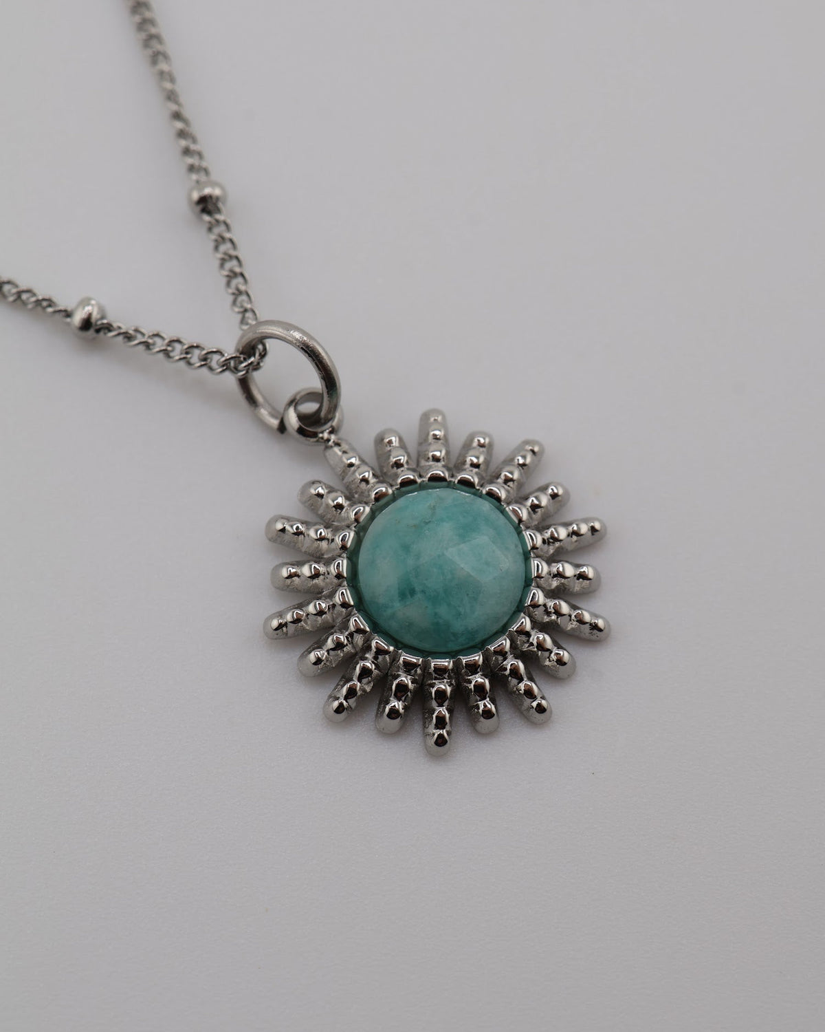 Samira Amazonite Silver necklace — NOEVAH