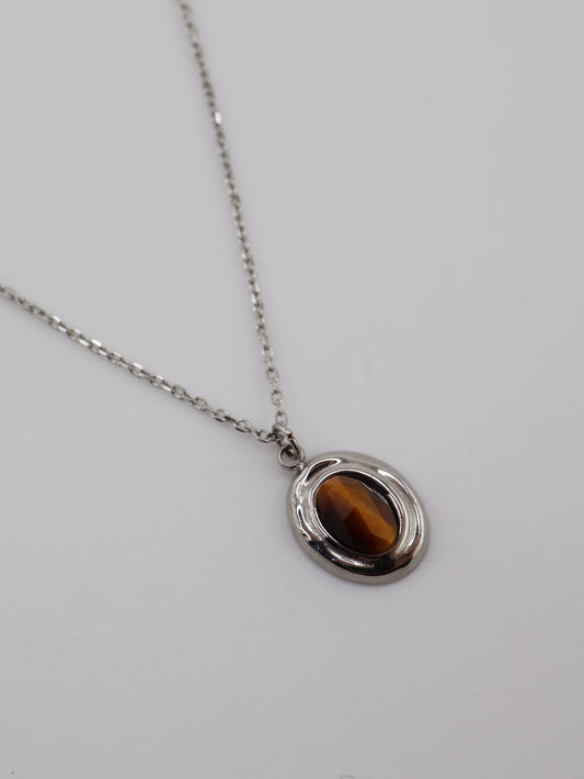 Amalya Necklace Tiger Eye Silver necklace — NOEVAH
