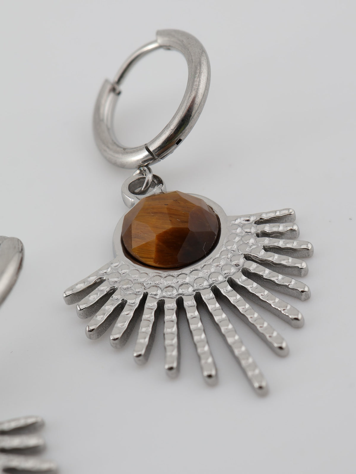 Mystic Earrings Tiger Eye Silver — NOEVAH
