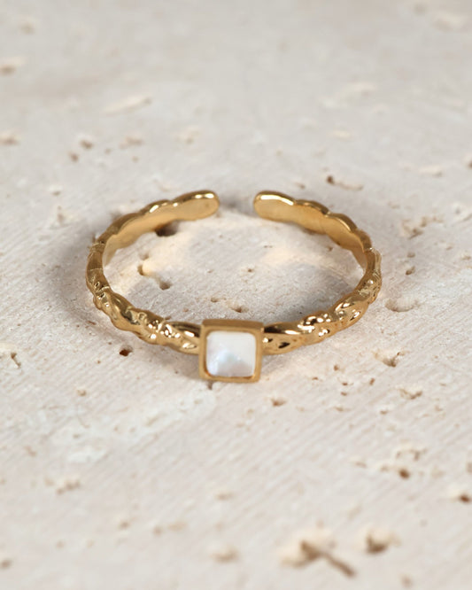 Lima Mother of Pearl ring — natural stone | NOEVAH