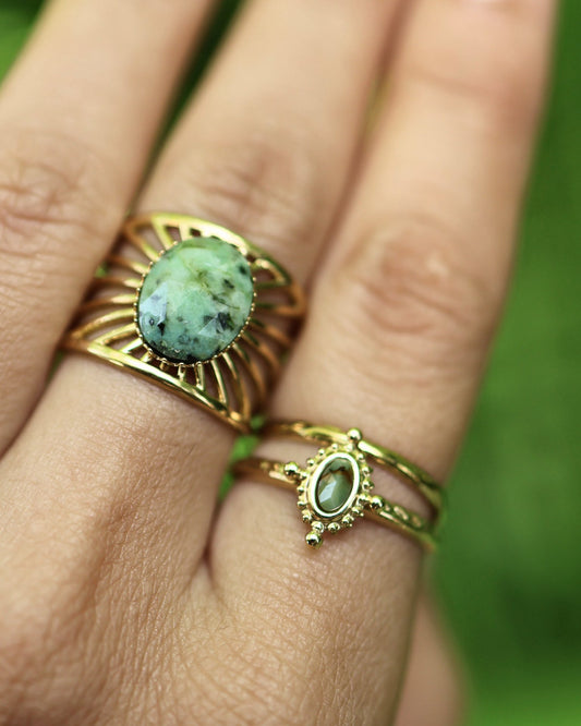 Bali African Turquoise ring — natural stone | NOEVAH
