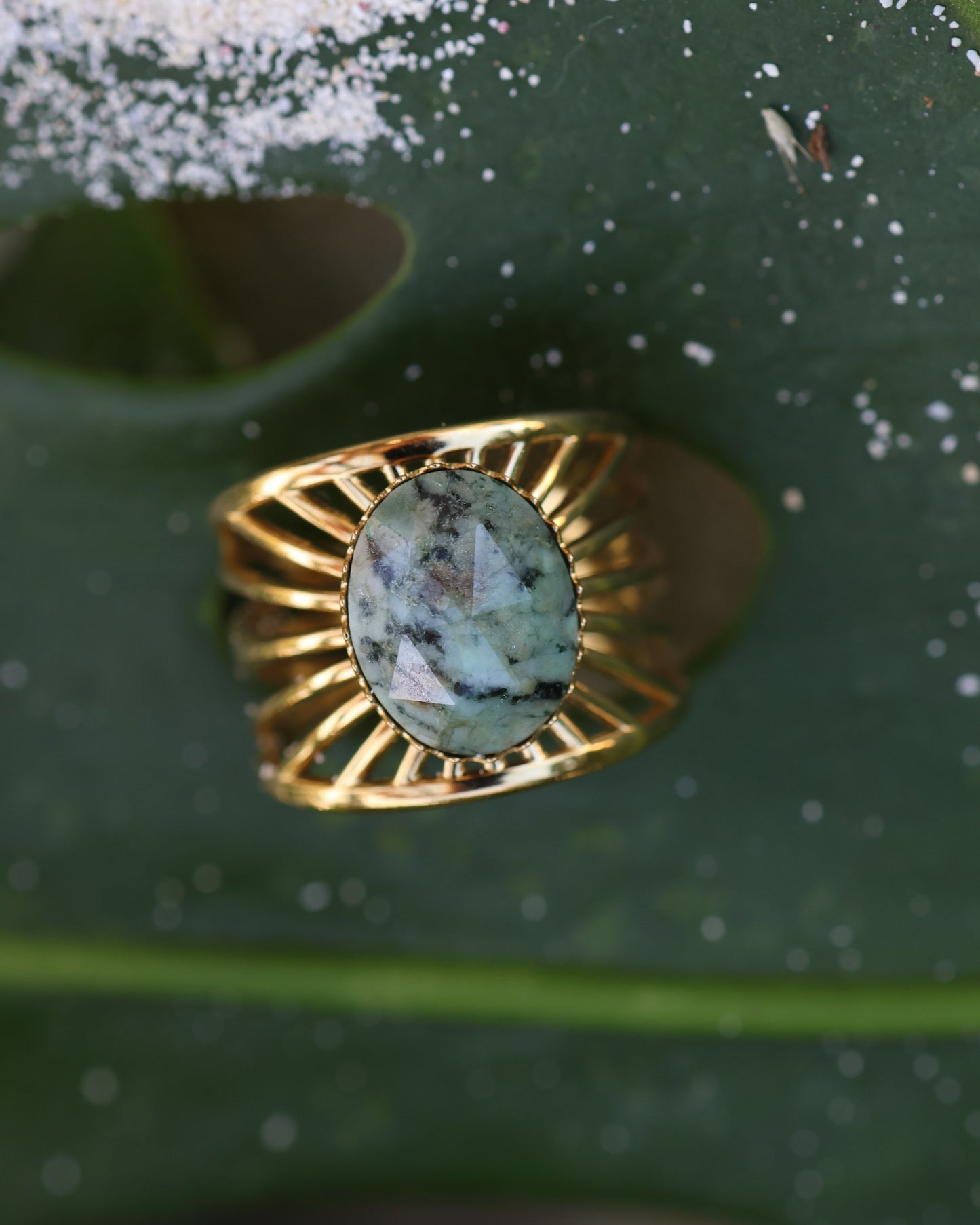 Bali African Turquoise ring — natural stone | NOEVAH