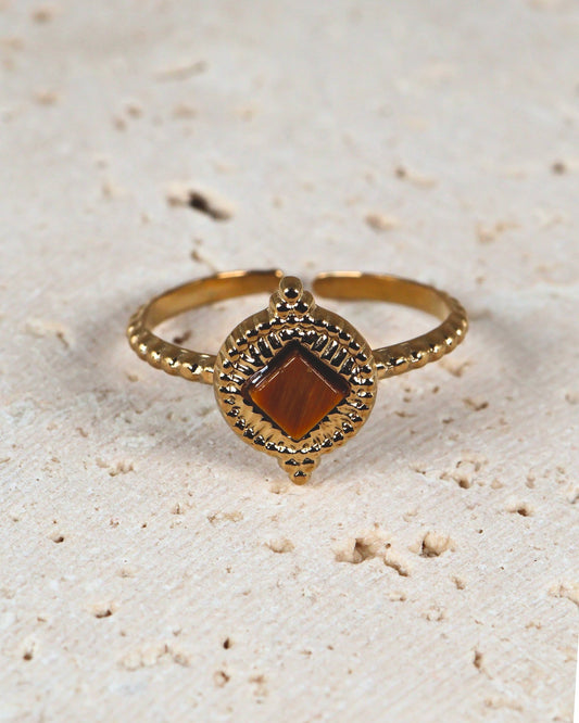 Eivissa Tiger Eye ring — natural stone | NOEVAH