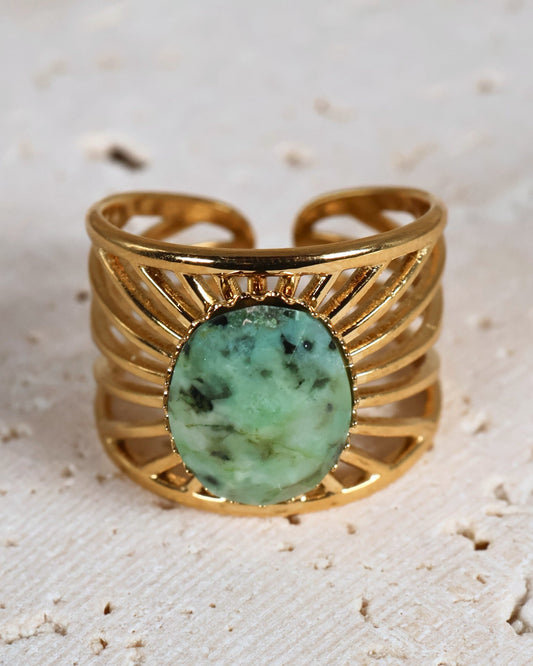 Bali African Turquoise ring — natural stone | NOEVAH