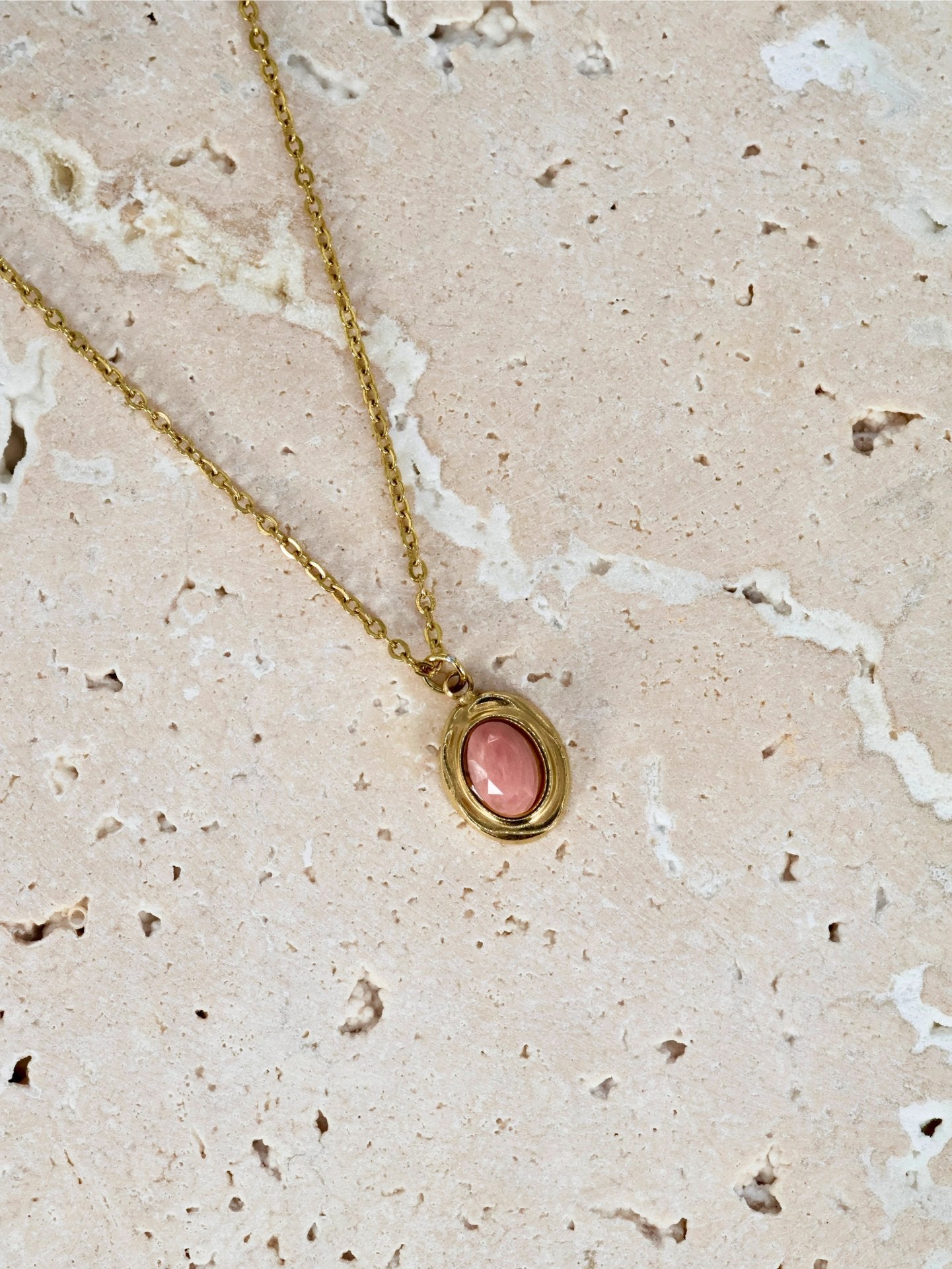 Amalya Rhodochrosite necklace — natural stone | NOEVAH