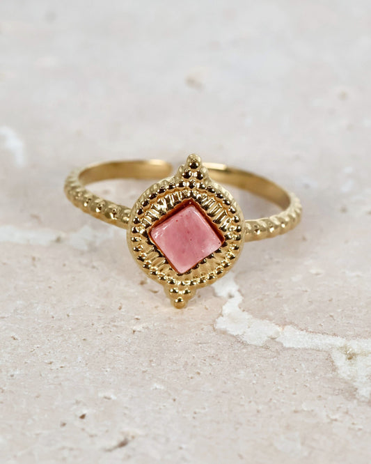 Eivissa Rhodochrosite ring — natural stone | NOEVAH