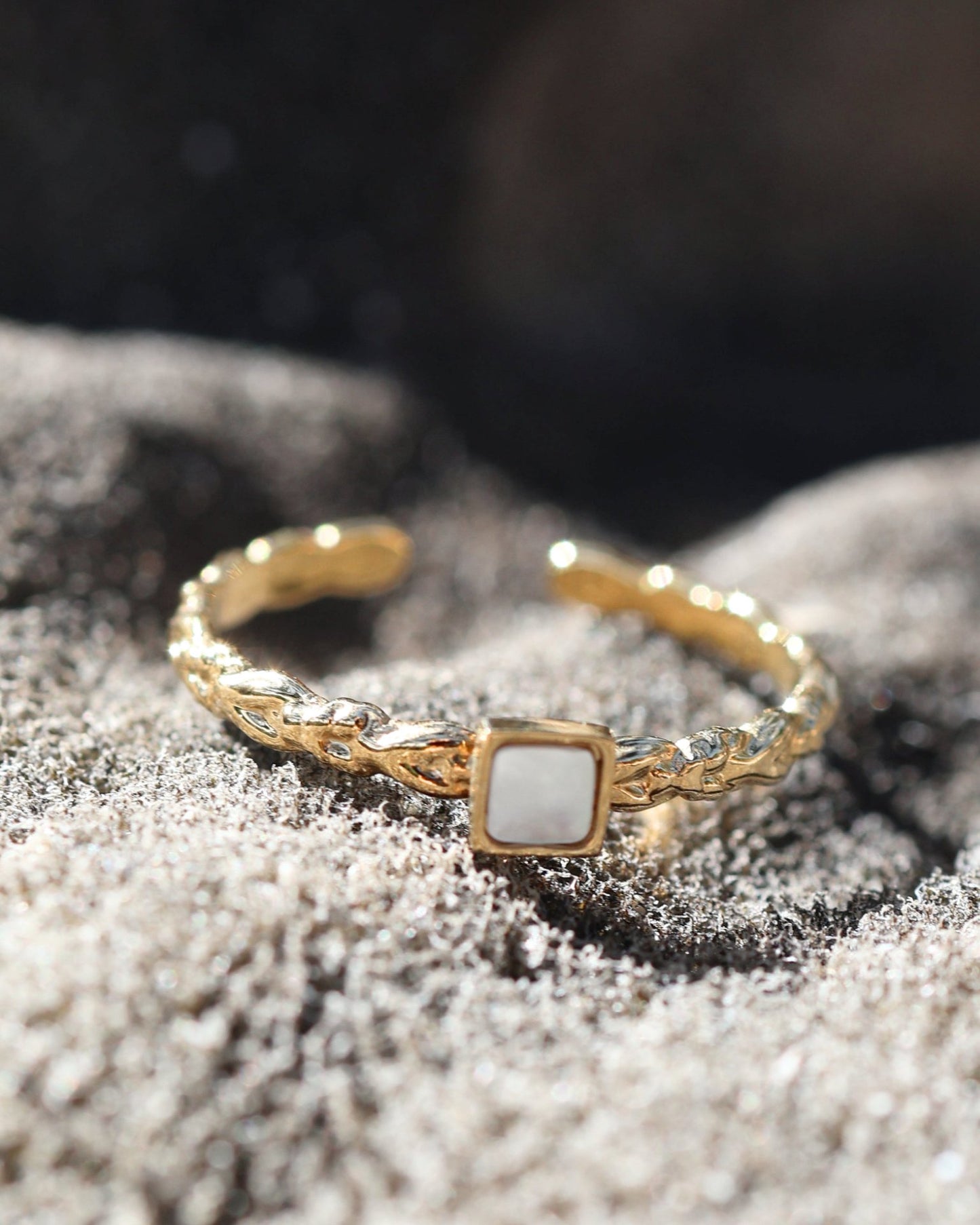Lima Mother of Pearl ring — natural stone | NOEVAH