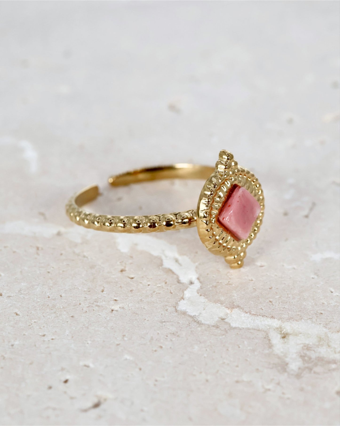 Eivissa Rhodochrosite ring — natural stone | NOEVAH