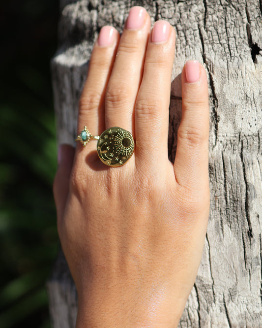 Lunaria Gold ring — stainless steel | NOEVAH