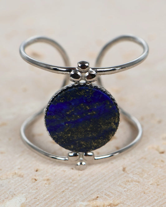 Amalfi Lapis Lazuli Silver ring — natural stone | NOEVAH