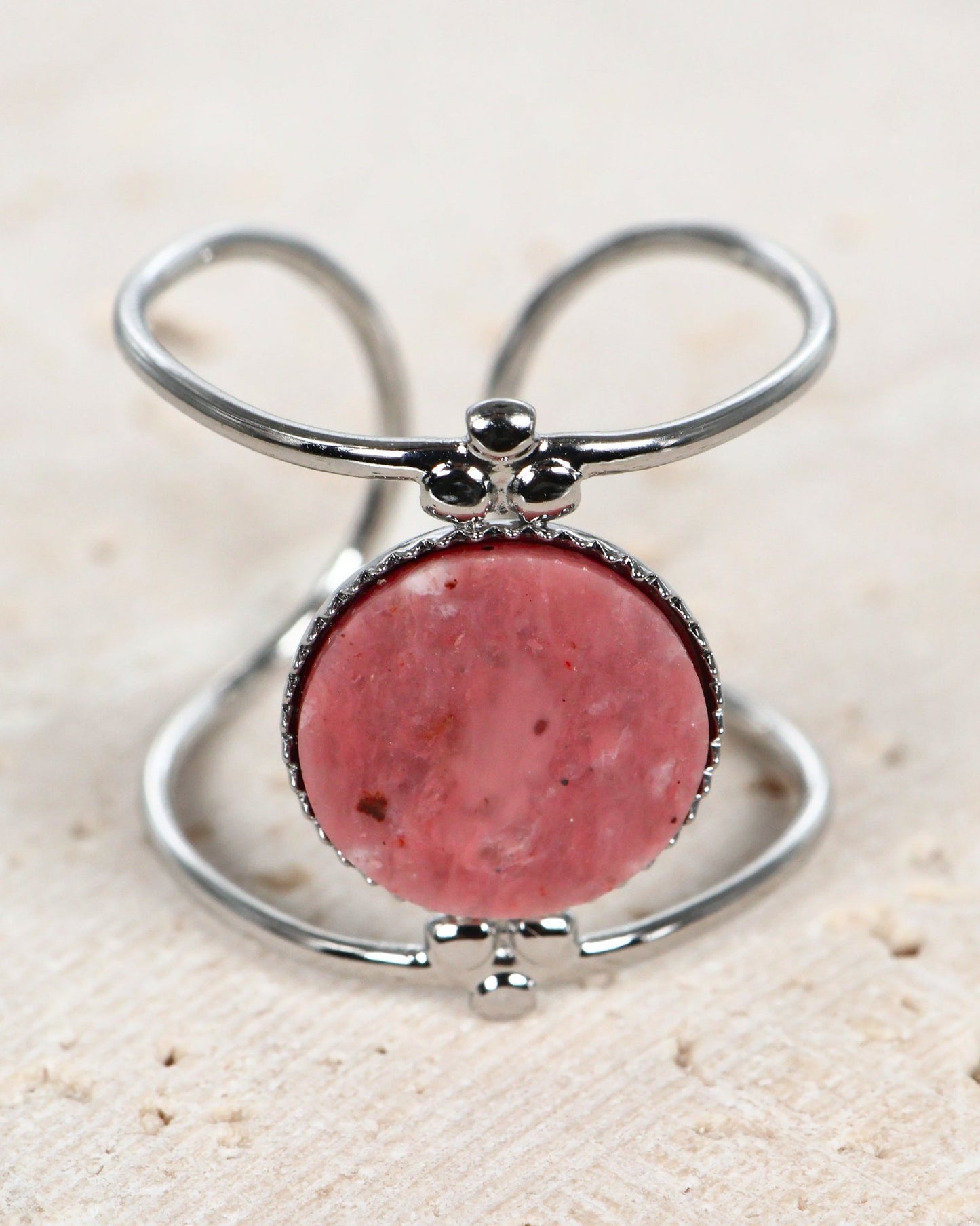 Amalfi Rhodochrosite Silver ring — natural stone | NOEVAH
