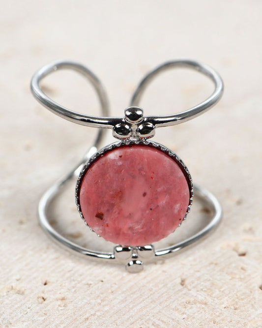 Amalfi Rhodochrosite Silver ring — natural stone | NOEVAH