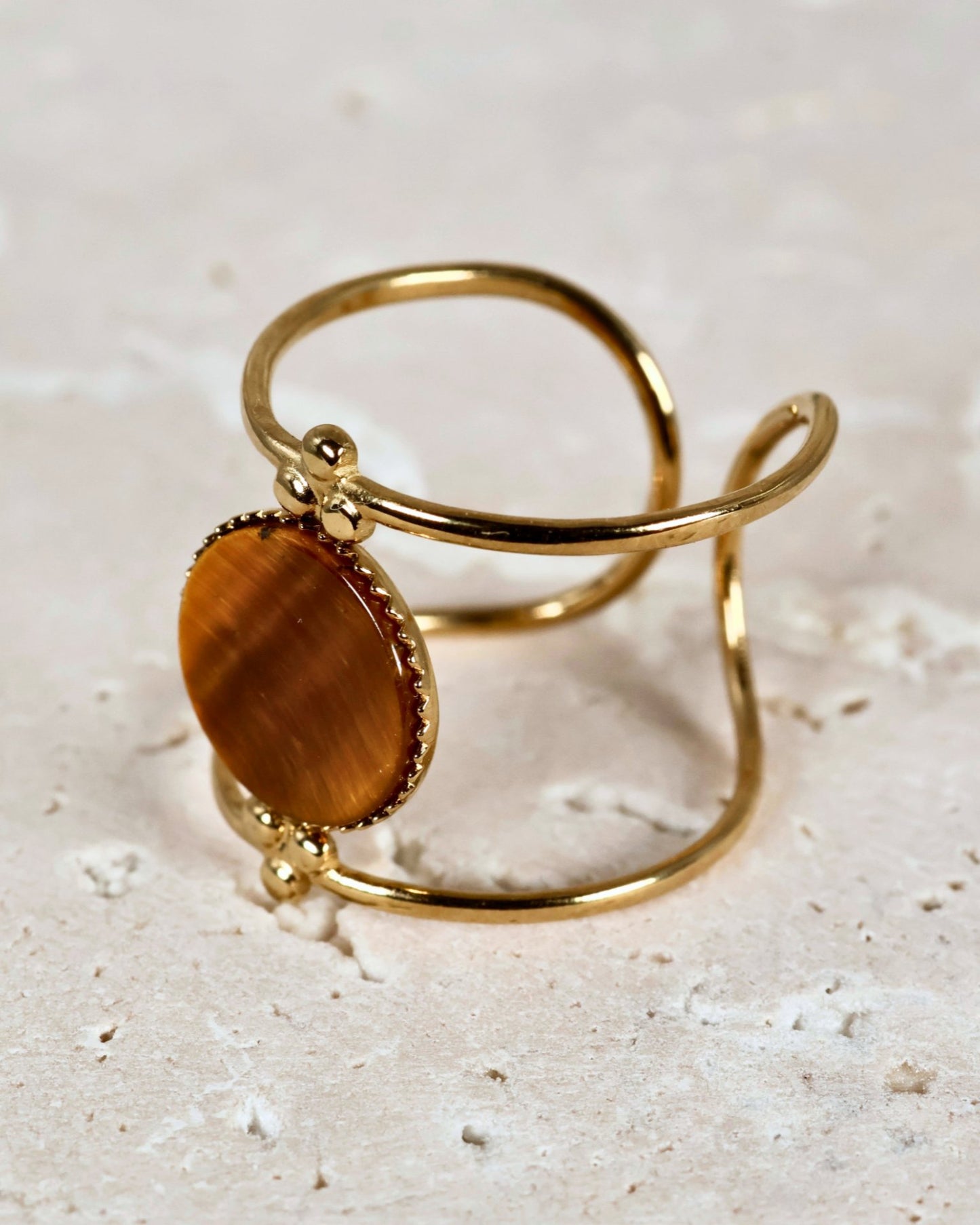 Amalfi Tiger Eye ring — natural stone | NOEVAH