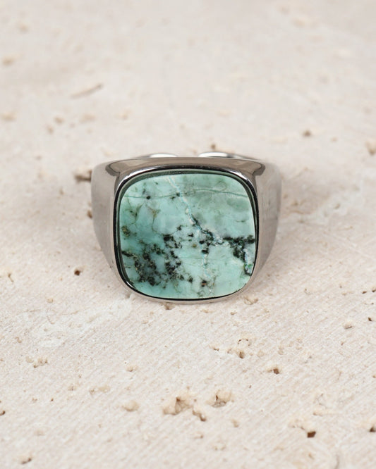 Giza African Turquoise Silver ring — natural stone | NOEVAH
