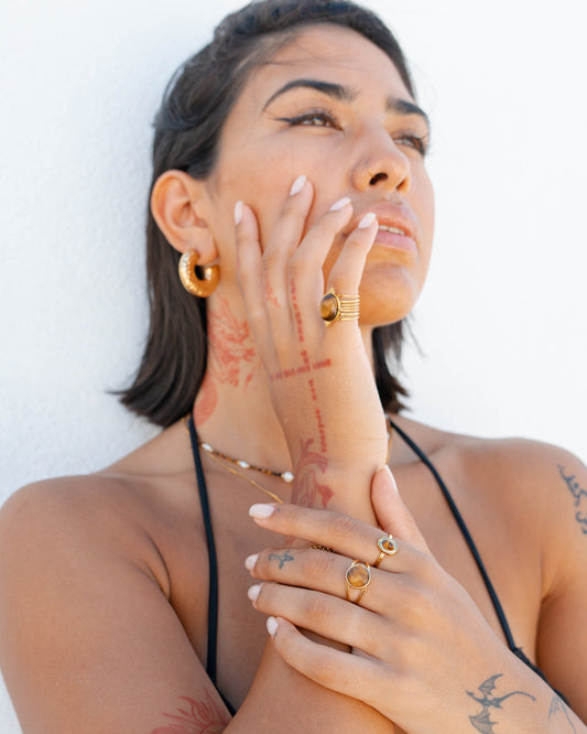 Amalya Tiger Eye ring — natural stone | NOEVAH