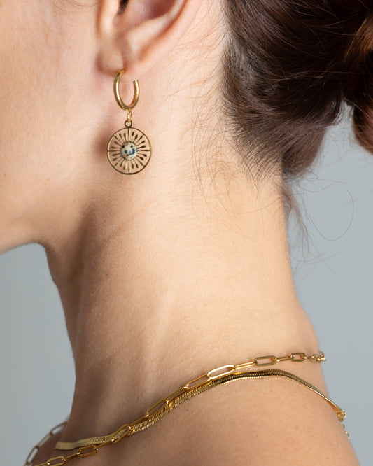 Dune Dalmatian Jasper earrings — natural stone | NOEVAH