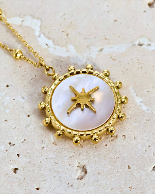 Jada Mother of Pearl necklace — natural stone | NOEVAH