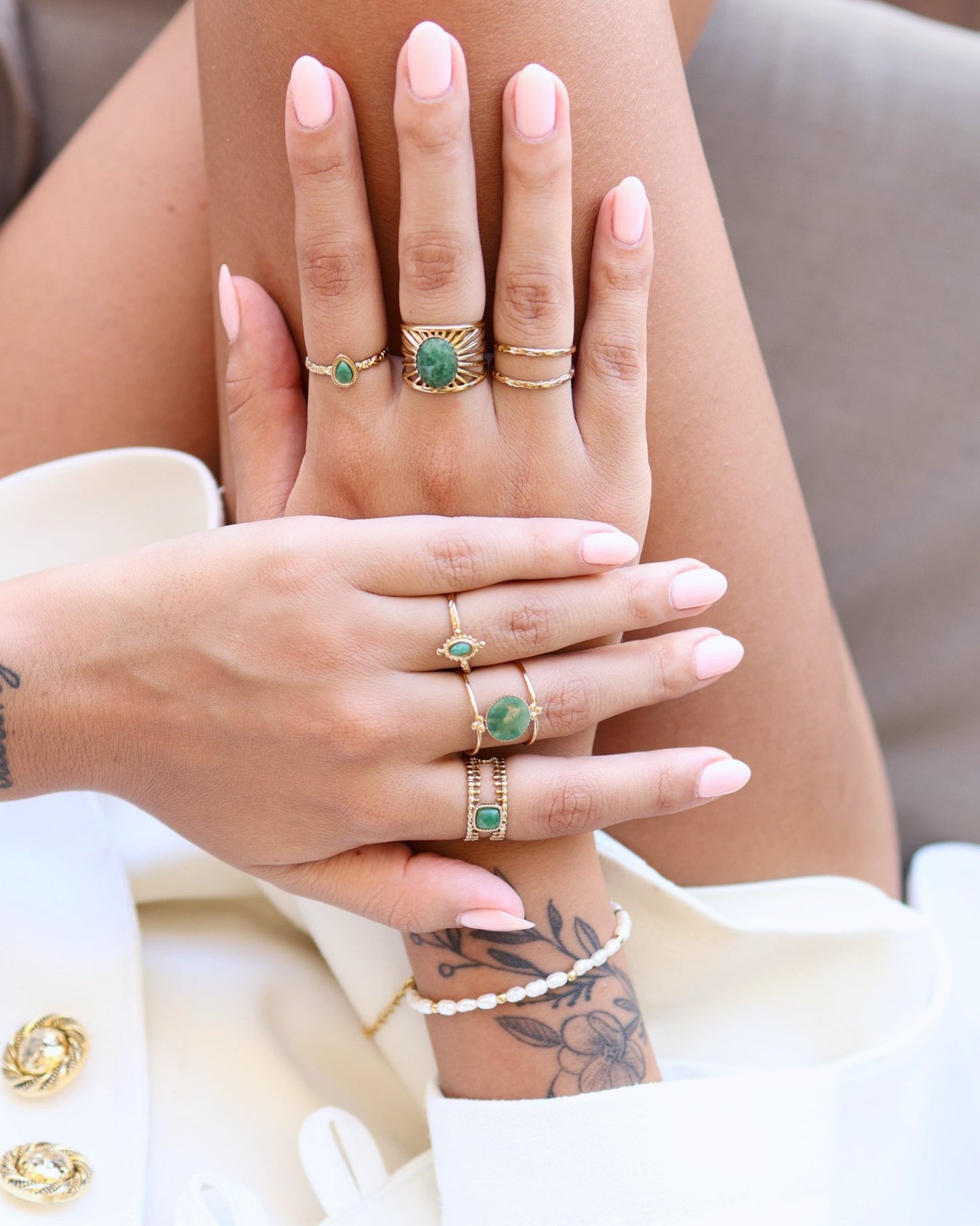 Amalfi African Jade ring — natural stone | NOEVAH