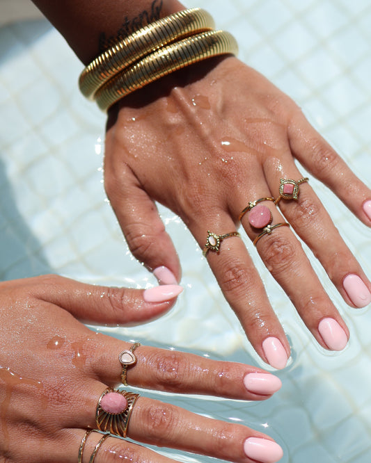 Lisboa Mother of Pearls ring — natural stone | NOEVAH