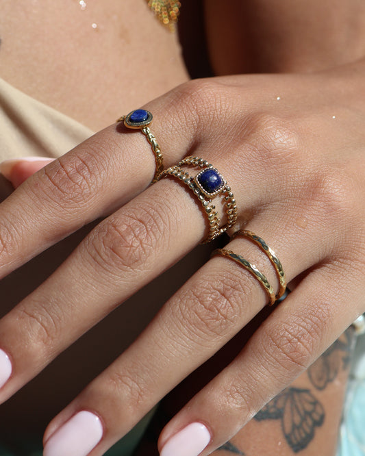 Paros Lapis Lazuli ring — natural stone | NOEVAH