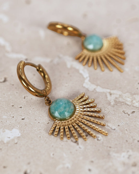 Mystic Amazonite earrings — natural stone | NOEVAH