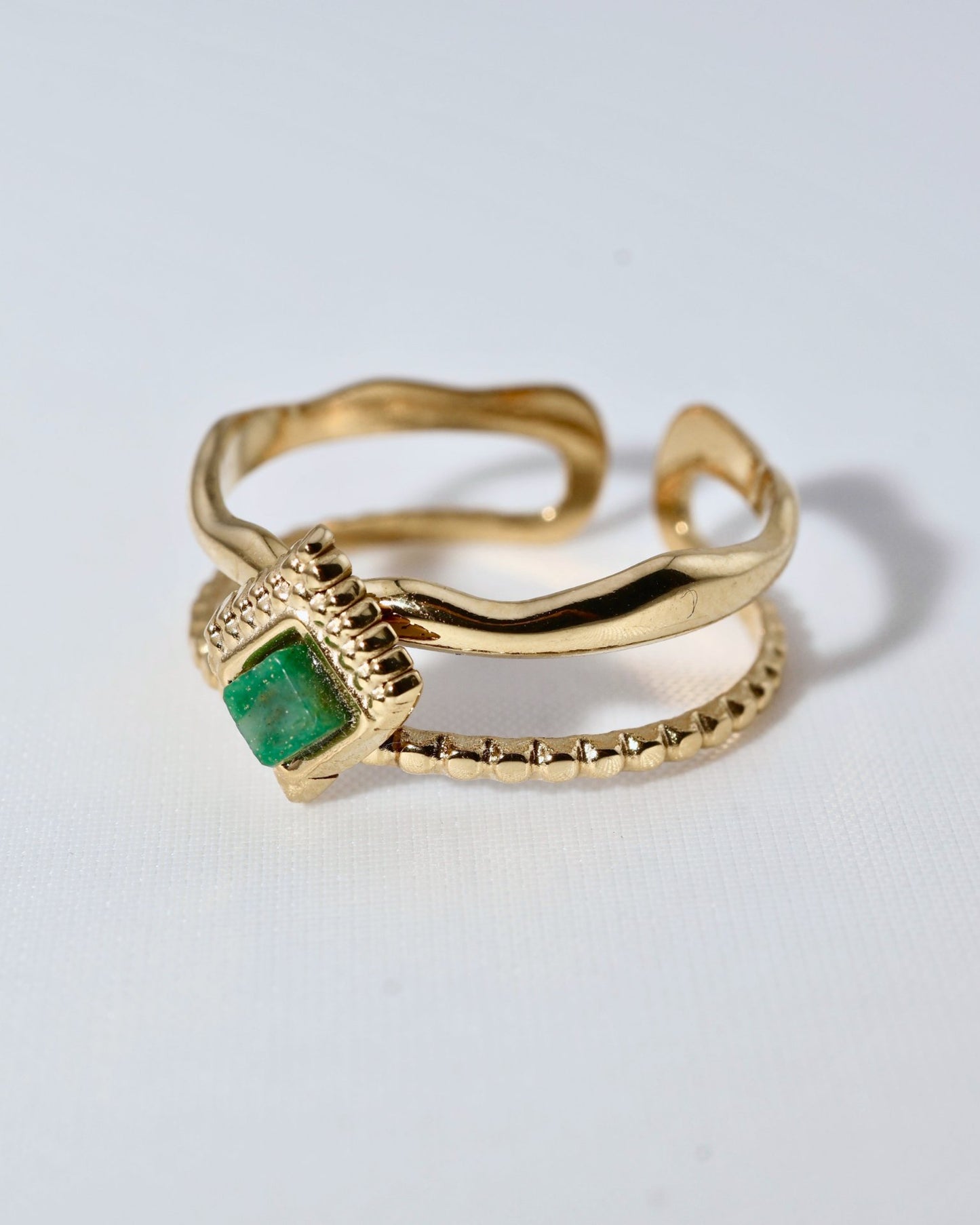 Mykonos African Jade ring — natural stone | NOEVAH