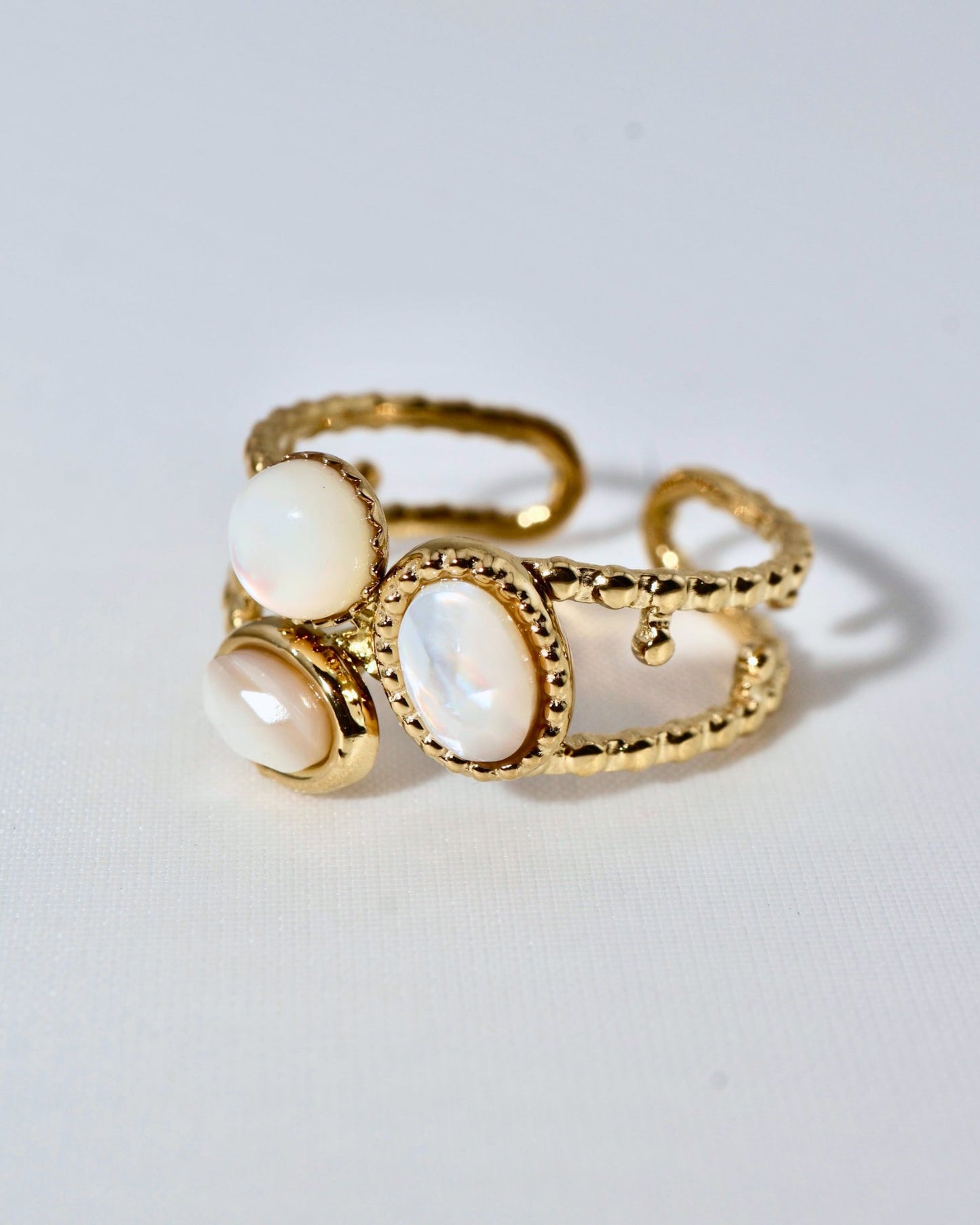 Zanzi Mother of Pearl ring — natural stone | NOEVAH