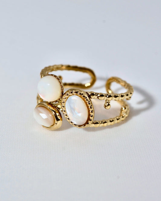 Zanzi Mother of Pearl ring — natural stone | NOEVAH