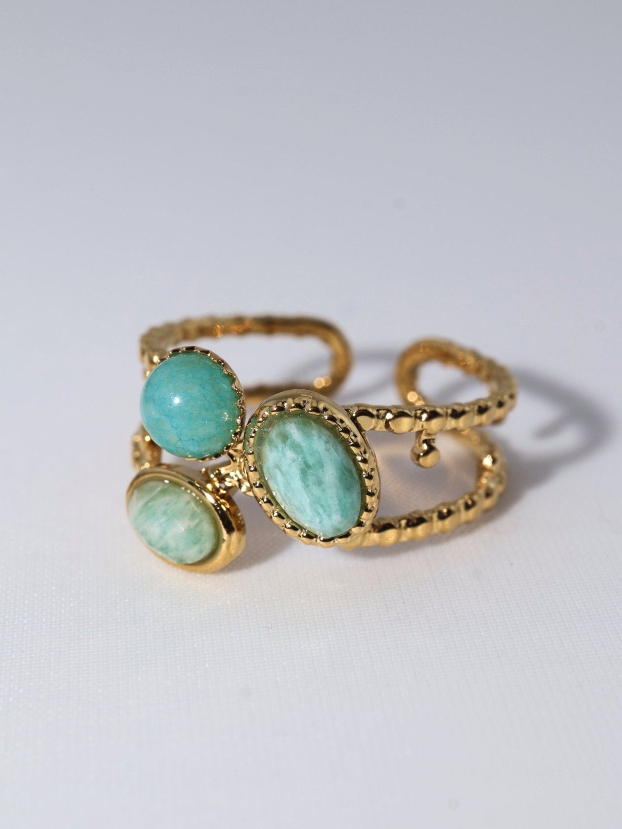 Zanzi Amazonite ring — natural stone | NOEVAH