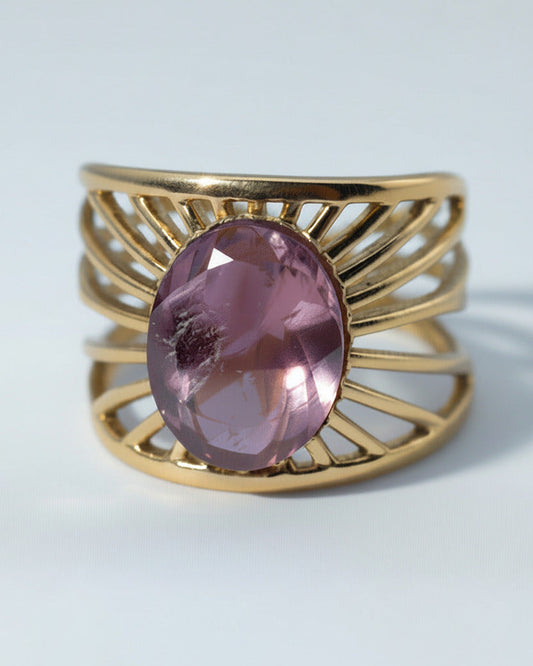 Bali Amethyst ring — natural stone | NOEVAH