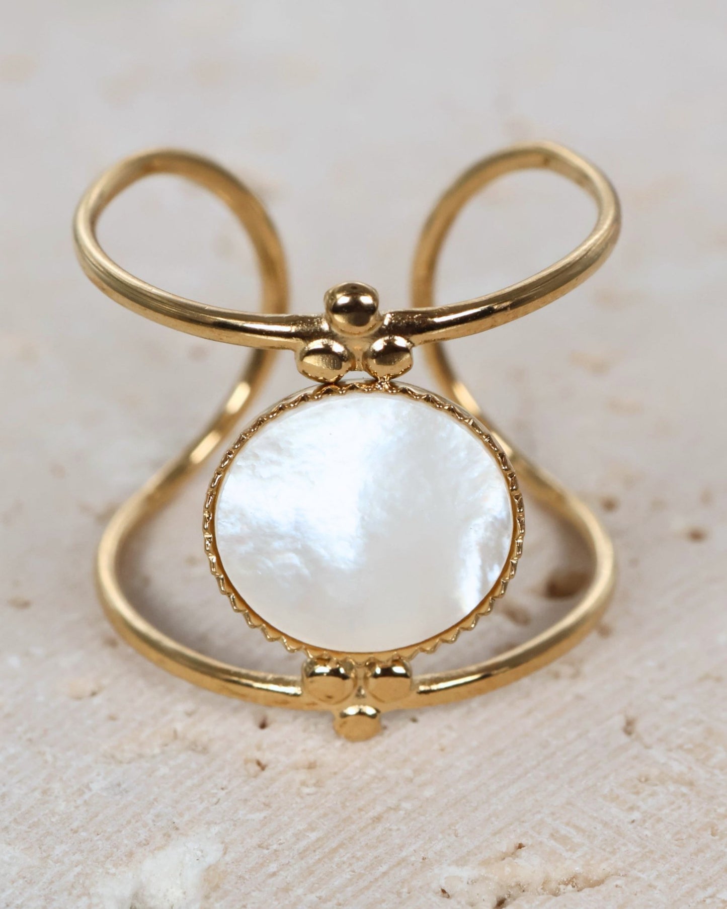 Amalfi Mother of Pearl ring — natural stone | NOEVAH
