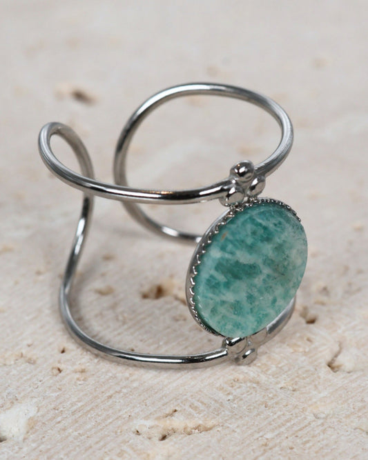 Amalfi Amazonite Silver ring — natural stone | NOEVAH