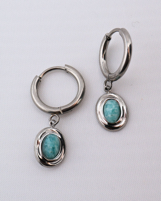 AMALYA Amazonite earrings — natural stone | NOEVAH