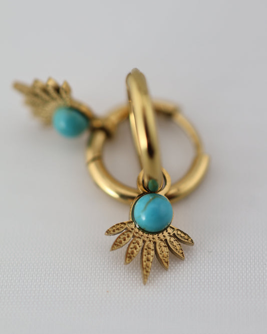 AURELIA African Turquoise earrings — natural stone | NOEVAH