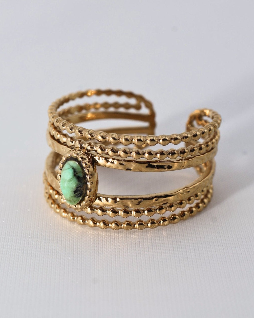 Lagos African Turquoise ring — natural stone | NOEVAH