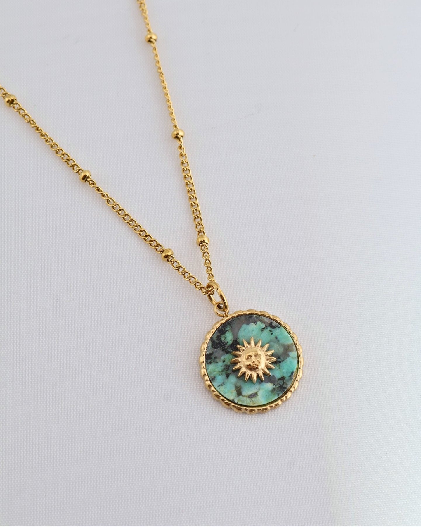 Malaga African Turquoise necklace — natural stone | NOEVAH