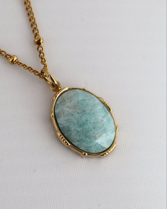 Santorini Amazonite necklace — natural stone | NOEVAH