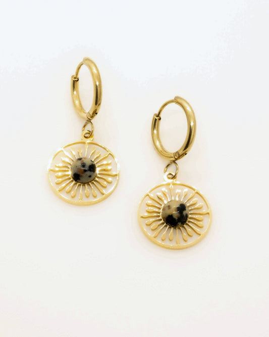 Dune Dalmatian Jasper earrings — natural stone | NOEVAH