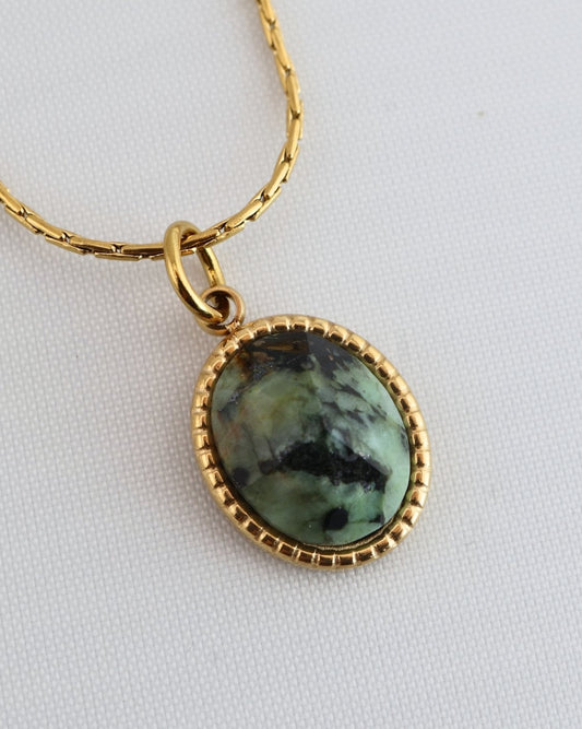 Portimao African Turquoise necklace — natural stone | NOEVAH