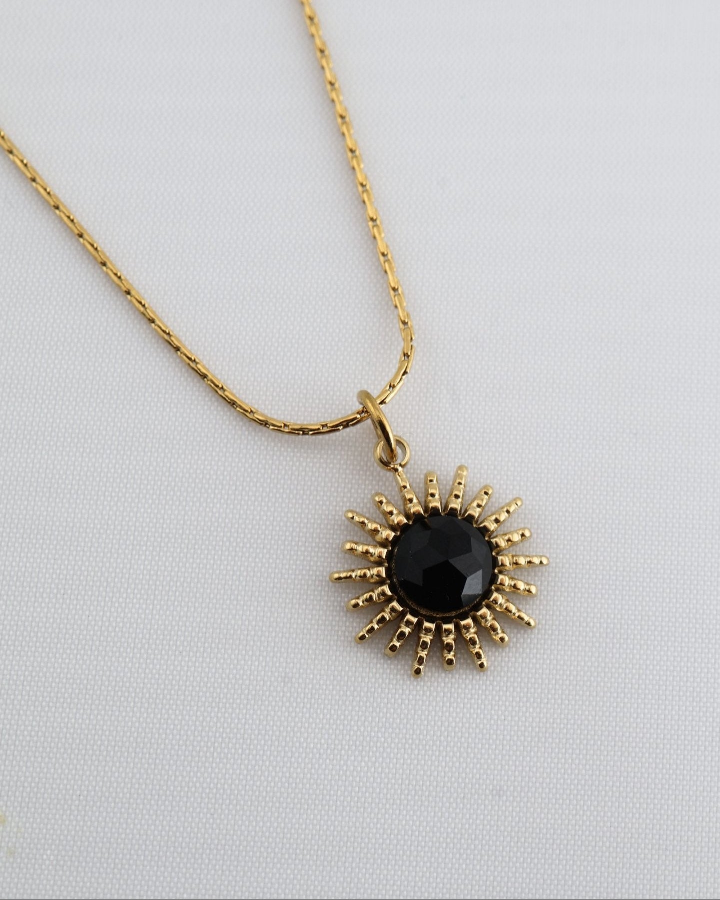 Samira Black Agate necklace — natural stone | NOEVAH