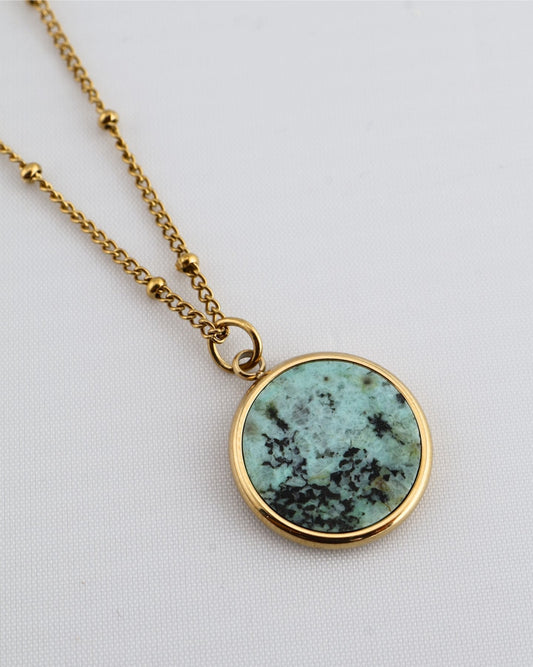 Juna African Turquoise necklace — natural stone | NOEVAH