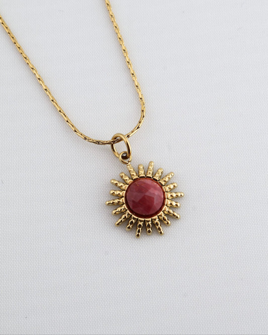Samira Rhodochrosite necklace — natural stone | NOEVAH