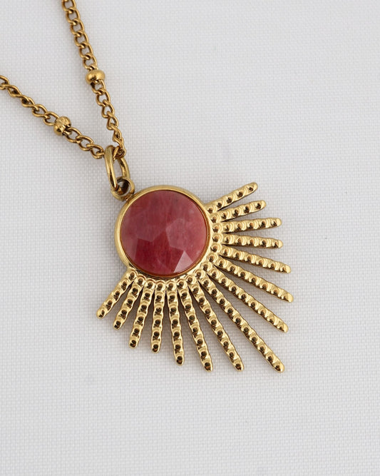 Mystic Rhodochrosite necklace — natural stone | NOEVAH