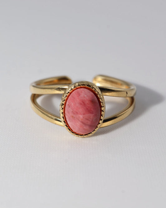 Portimao Rhodochrosite ring — natural stone | NOEVAH