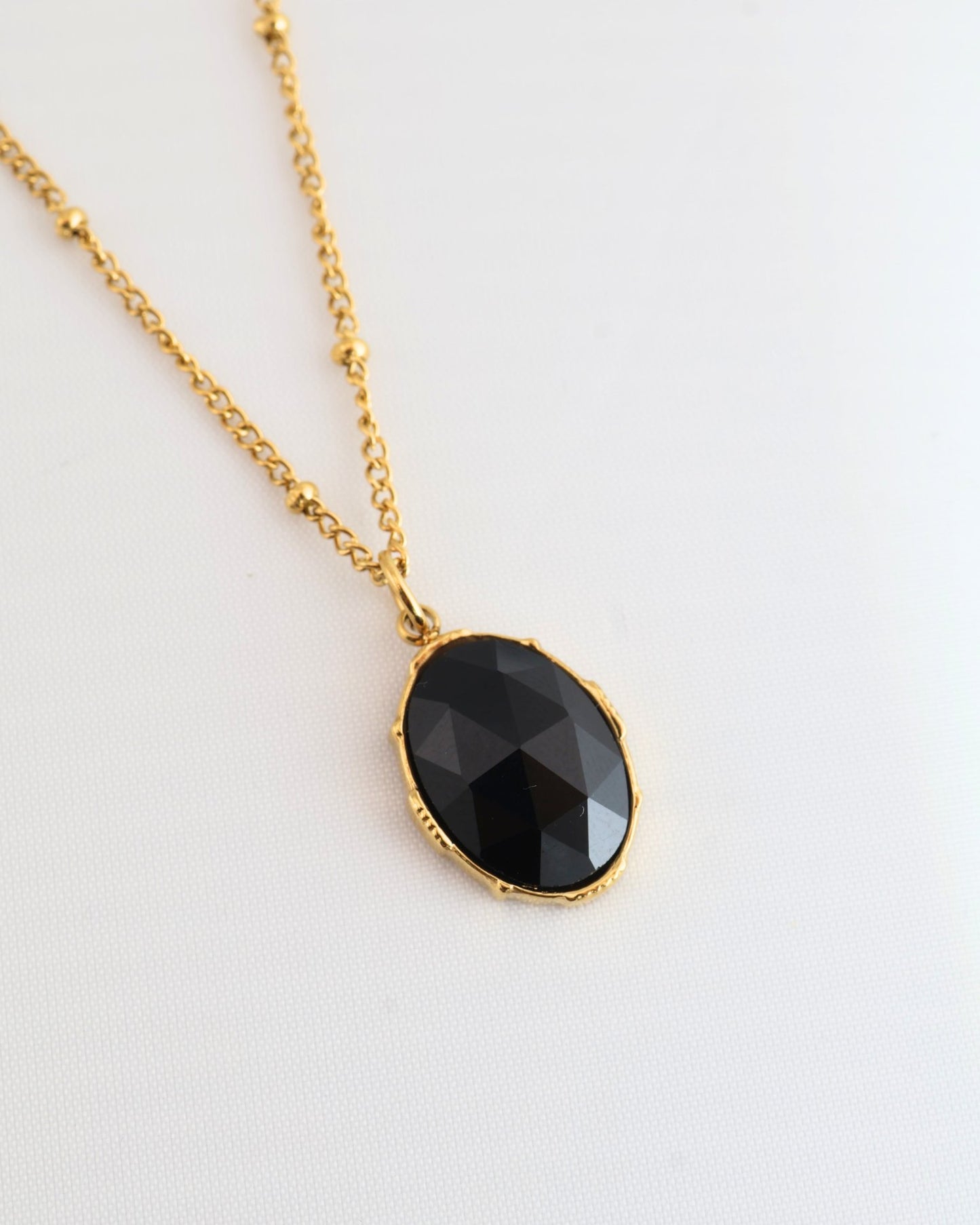 Santorini Black Agate necklace — natural stone | NOEVAH